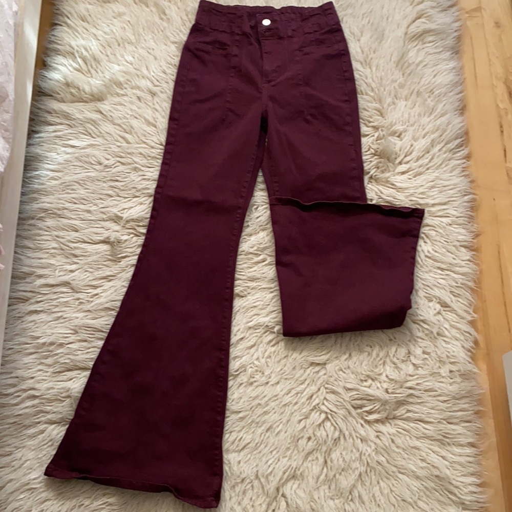 Forever 21 Organically Grown Cotton Flare High-Rise Flare 29